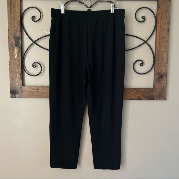 Joie Black Pull On Elastic Drawstring Waist Straight Leg Relaxed Fit Pants SZ L - Picture 6 of 13